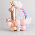 Ballonkomposition „Pastel Rainbow“ zum 1. Geburtstag